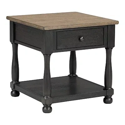Kirkland's Two Tone Brown & Black Wood Yesenda Accent Table In Multi