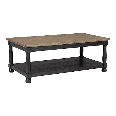 Kirkland's Two Tone Brown & Black Wood Yesenda Coffee Table In Multi