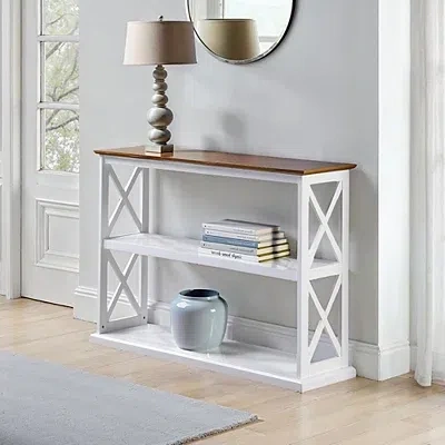 Kirkland's Two-tone Double X Sides Console Table In White