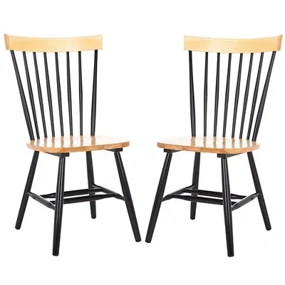 Kirkland's Two-tone Parker Spindle Dining Chairs In Black