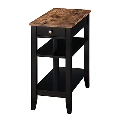 Kirkland's Two-tone Pull-out Drawer Accent Table In Brown