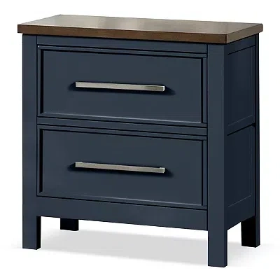 Kirkland's Two Tone Wood Bering Nightstand In Blue