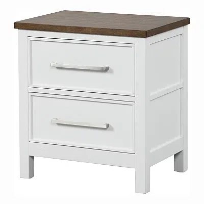 Kirkland's Two Tone Wood Bering Nightstand In White