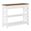 Kirkland's Two-tone X Sides Single Drawer Console Table In White