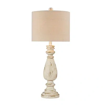 Kirkland's Twyla Distressed Cream Table Lamp In Brown