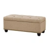 Kirkland's Upholstered Carey Storage Ottoman Bench In Brown