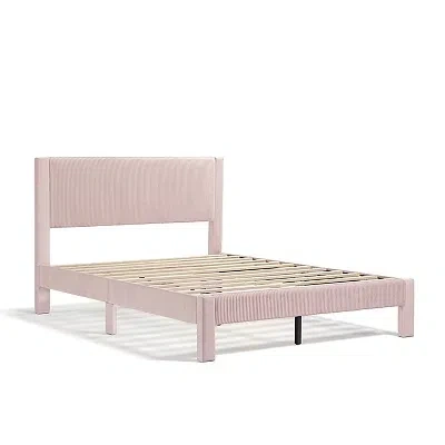 Kirkland's Upholstered Dalia Queen Platform Bed In Pink
