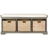 Kirkland's Upholstered Jeanette Storage Bench In Gray