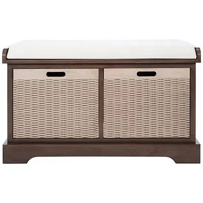 Kirkland's Upholstered Lanie 2-drawer Storage Bench In Brown