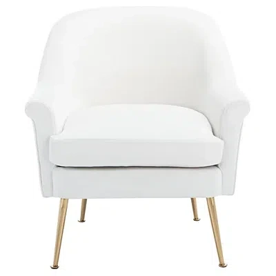 Kirkland's Upholstered Mid-century Accent Chair In White