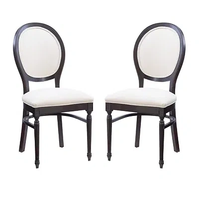 Kirkland's Upholstered Oval Dining Chairs In White