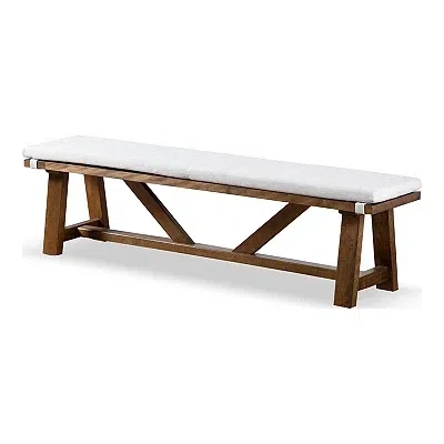 Kirkland's Upholstered Rustic Wood Katie Dining Bench In Multi