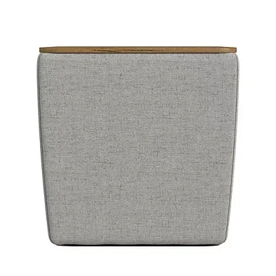 Kirkland's Upholstered Storage Ottoman With Wood Lid In Gray