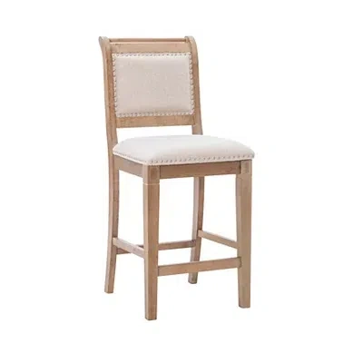Kirkland's Upholstered Wood Frame Counter Stool In Brown