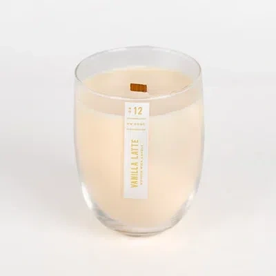 Kirkland's Vanilla Latte Wood Wick Jar Candle In White