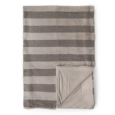 Kirkland's Vanya Boucle Faux Fur Stripe Throw In Gray