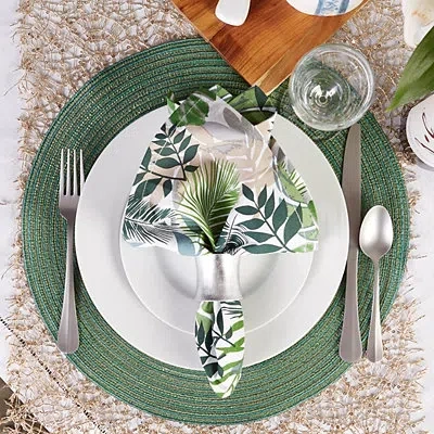 Kirkland's Variegated Round Placemats In Green