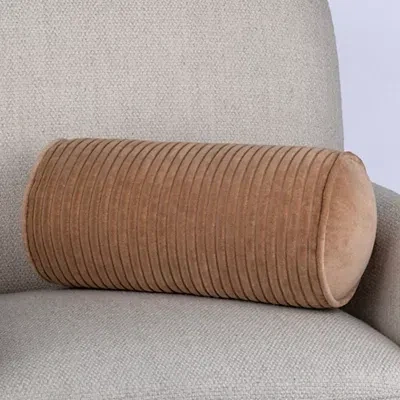 Kirkland's Velvet Bolster Pillow In Brown