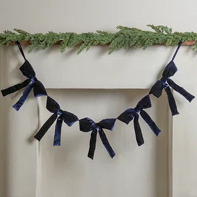 Kirkland's Velvet Bow Banner In Blue