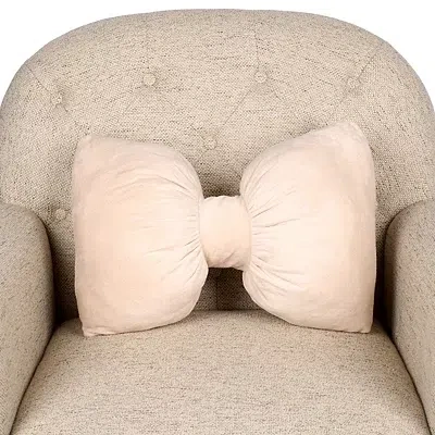 Kirkland's Velvet Bow Shaped Pillow In Neutral