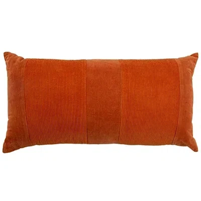 Kirkland's Velvet Corduroy Lumbar Pillow In Orange