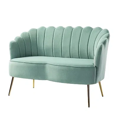 Kirkland's Velvet Donata Loveseat In Green