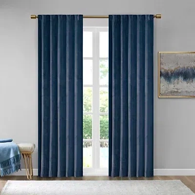 Kirkland's Velvet Greta Curtain Panel Set In Blue