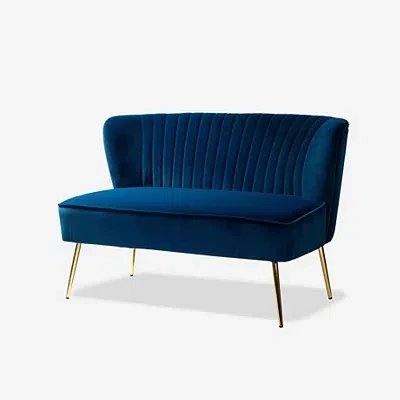 Kirkland's Velvet Monica Loveseat In Blue