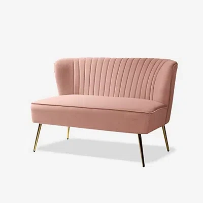 Kirkland's Velvet Monica Loveseat In Pink