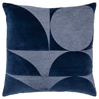 Kirkland's Velvet Navy Monochrome Shapes Throw Pillow In Blue