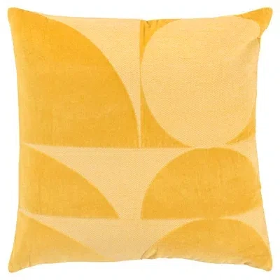 Kirkland's Velvet Yellow Monochrome Shapes Throw Pillow