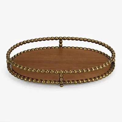 Kirkland's Victoria Gold Bead Oval Decorative Tray In Multi