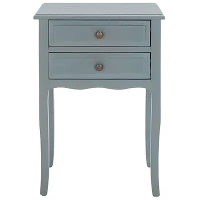 Kirkland's Vintage Blue Wood Elma 2-drawer End Table