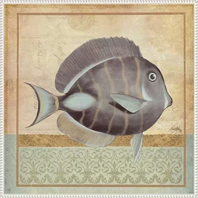 Kirkland's Vintage Fish Ii Framed Canvas Art Print In Multi