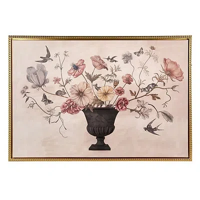 Kirkland's Vintage Florals In Vase Framed Canvas Art Print In Multi