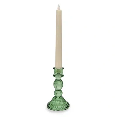 Kirkland's Vintage Glass Taper Candle Holder In Green