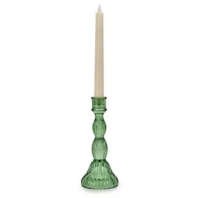Kirkland's Vintage Glass Taper Candle Holder In Green