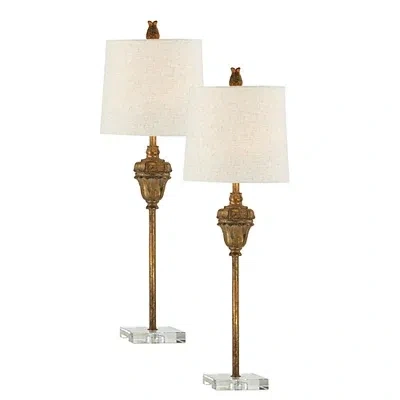 Kirkland's Vintage Gold Stephanie Buffet Lamps In White