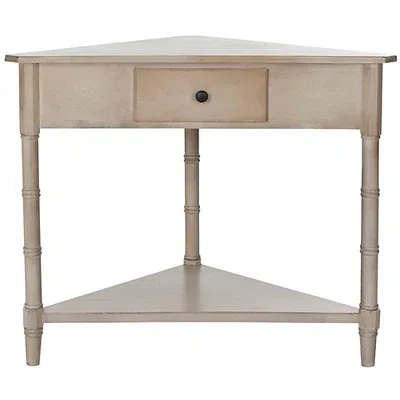 Kirkland's Vintage Gray Wood Selena Corner Accent Table In Neutral