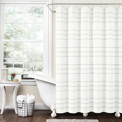 Kirkland's Waffle Woven Shower Curtain In White