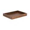 Kirkland's Walnut Brown Fluted Lissi Rectangular Serving Tray In Brown