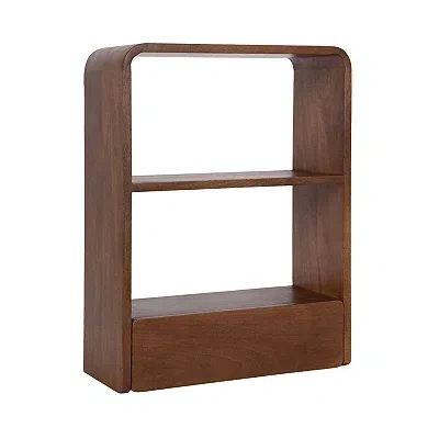 Kirkland's Walnut Brown Kato Single Drawer Wall Shelf
