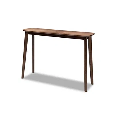 Kirkland's Walnut Brown Wood Frame Splayed Legs Console