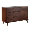 Kirkland's Walnut Grooved Handle 6-drawer Dresser In Brown