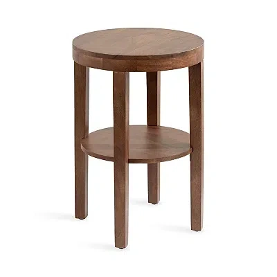 Kirkland's Walnut Round Talen Accent Table In Brown