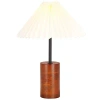 Kirkland's Walnut Wood Cylinder Mattie Table Lamp In Multi