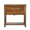 Kirkland's Walnut Wood Gwen Charging End Table In Brown