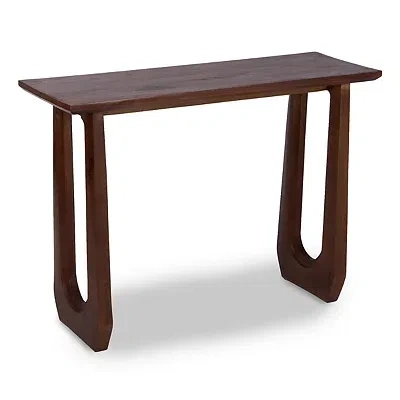 Kirkland's Walnut Wood Robert Console Table In Brown