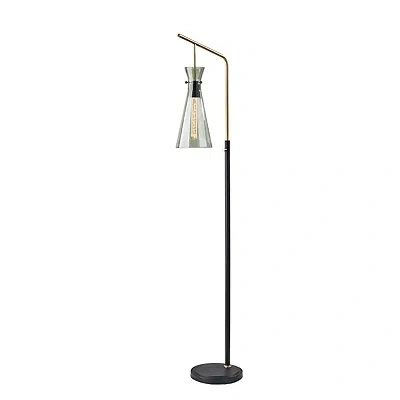 Kirkland's Walter Smoked Glass Floor Lamp In Gray