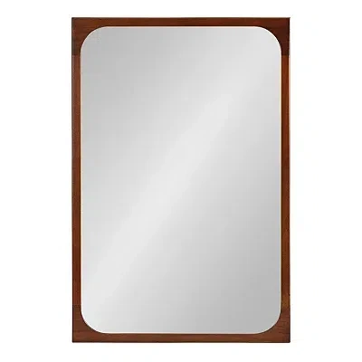 Kirkland's Warm Walnut Rounded Rectangle Wall Mirror In Brown